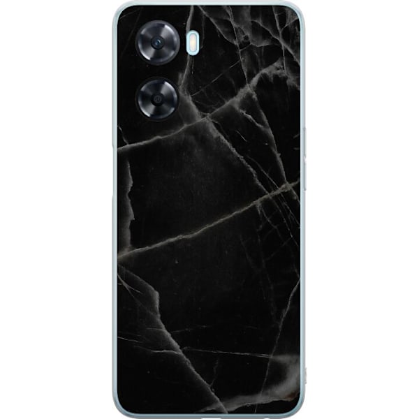 OnePlus Nord N20 SE Gennemsigtig cover Sort marmor