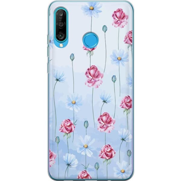 Kompatibel Mobilcover til Huawei P30 lite Kronbladsdrøm himmelblå