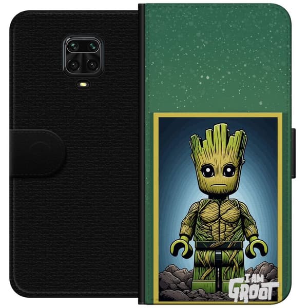 Kompatibel Tegnebogsetui til Xiaomi Redmi Note 9 Pro Robot med röda ögon grå