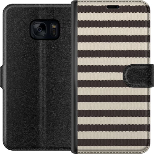 Kompatibel Tegnebogsetui til Samsung Galaxy S7 Brune chokoladestriber brun