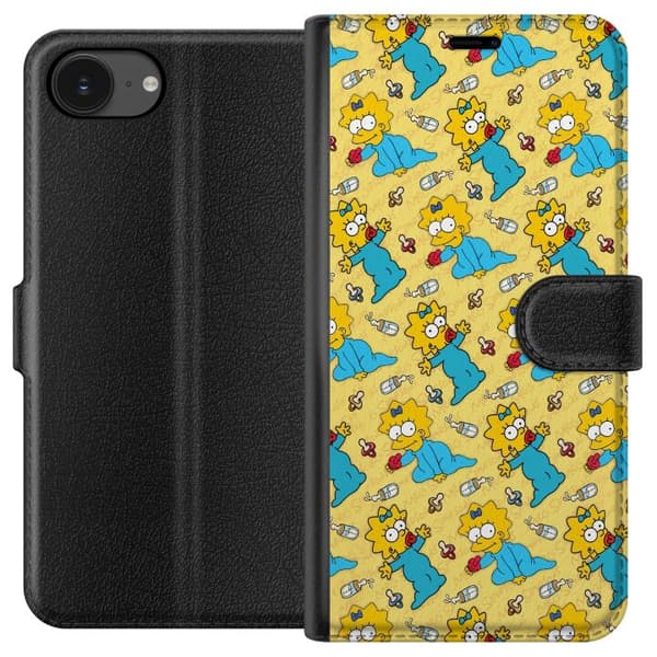Kompatibel Tegnebogsetui til Apple iPhone 16e Mønster med Maggie Simpson, sutter og sutteflasker gul
