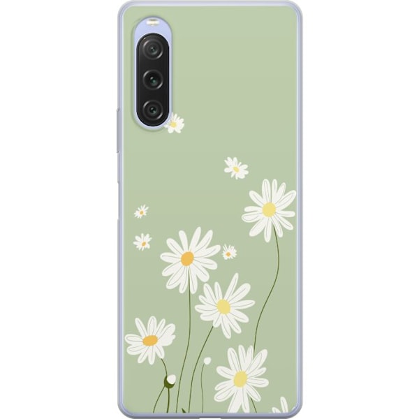 Sony Xperia 10 V Genomskinligt Skal Prästkragar – blommigt mönster i svensk sommarstil