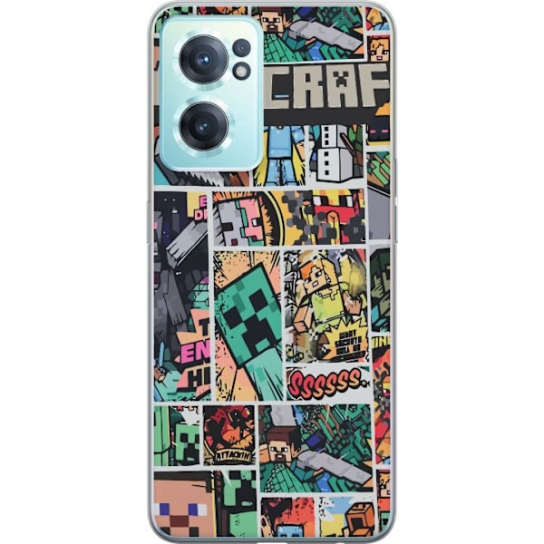 OnePlus Nord CE 2 5G Genomskinligt Skal Minecraft Art