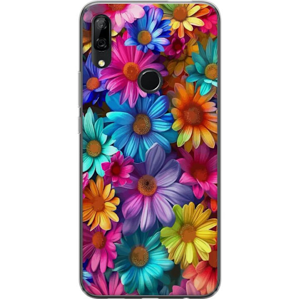 Huawei P Smart Z Läpinäkyvä kuori Gerbera Kukat Värikäs Koriste Kukka Motiivi Suosittu Kotisisustus Väririkas Seinätaide Suunnittelu