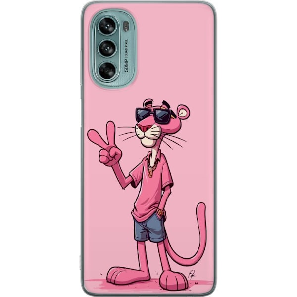 Motorola Moto G62 5G Gennemsigtig cover Pink Panter Peace