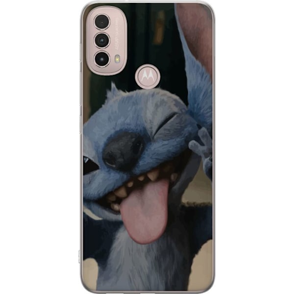 Motorola Moto E40 Gjennomsiktig deksel Stitch Søt Alien - Bl