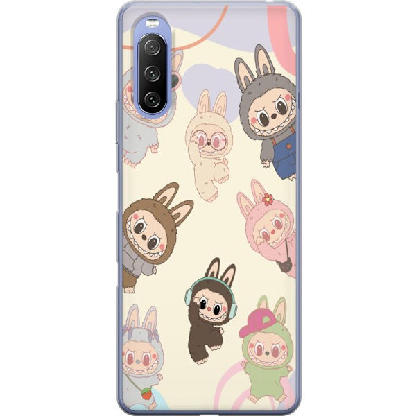 Sony Xperia 10 III Läpinäkyvä kuori Labubu Pop Mart Kokoelma Motiivi Figuuri Kokoelma Suunnittelu Suosittu Taidelelu Pop Mart Luova Graafinen