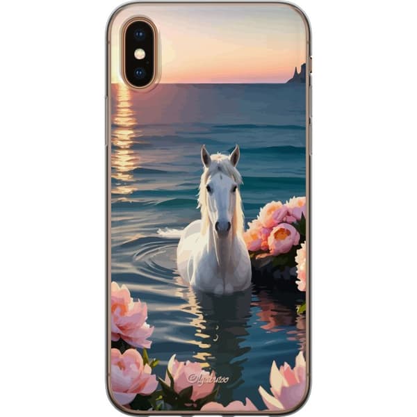 Kompatibelt Mobilskal till Apple iPhone XS Badande häst