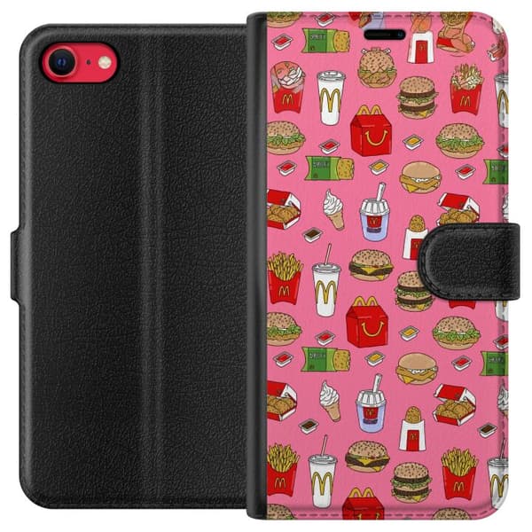 Kompatibelt Plånboksfodral till Apple iPhone SE (2022) Fastfood rosa