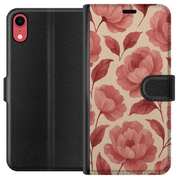 Apple iPhone XR Tegnebogsetui Roseblomst