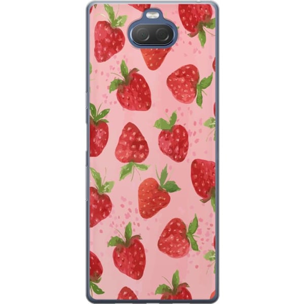 Sony Xperia 10 Plus Läpinäkyvä kuori Mansikkahaaveet - Retr