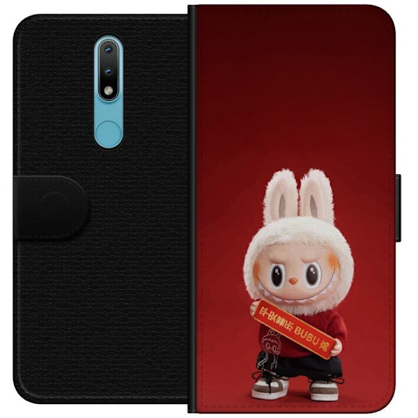 Nokia 2.4 Tegnebogsetui Pop Mart The Monsters Labubu Held og L