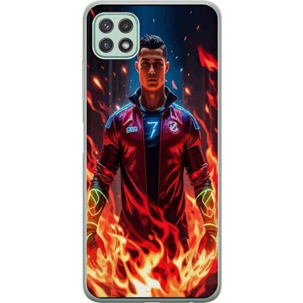 Samsung Galaxy A22 5G Läpinäkyvä kuori Ronaldo Inferno - ja