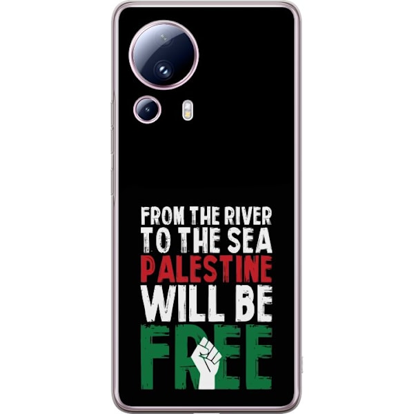 Xiaomi 13 Lite Genomskinligt Skal Free Palestine – politiskt statement med kraftfullt grafiskt uttryck