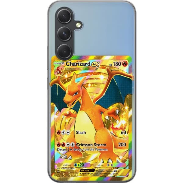 Kompatibelt Mobildeksel til Samsung Galaxy S24+ GyllenCharizard EX samlerkort med regnbueeffekter gull