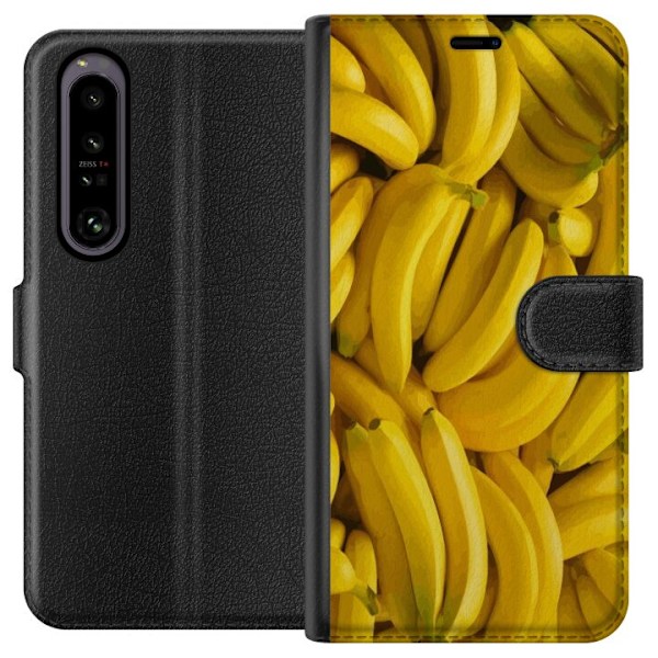 Sony Xperia 1 IV Plånboksfodral Banana Pattern – lekfullt mönster med gula bananer
