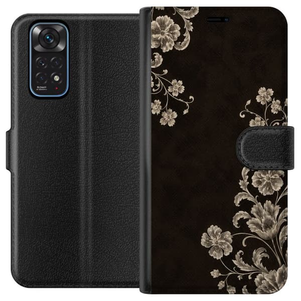 Kompatibelt Plånboksfodral till Xiaomi Redmi Note 11 Midnight Botanica svart