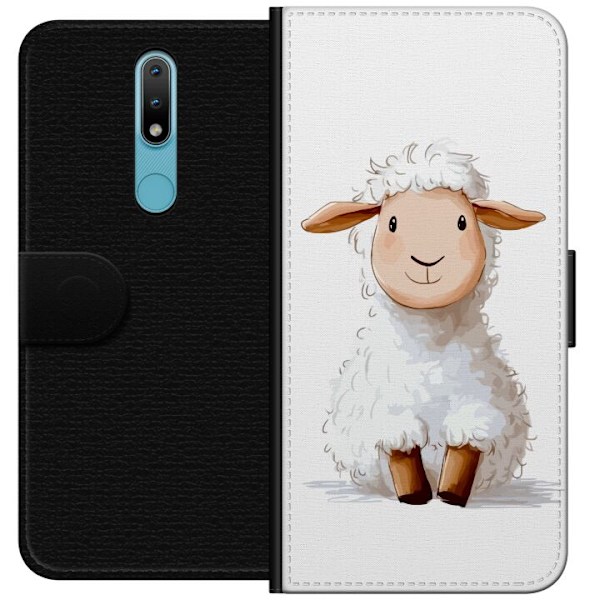 Nokia 2.4 Lompakkokotelo Suloinen Lammas - lasten ja vauvan tu