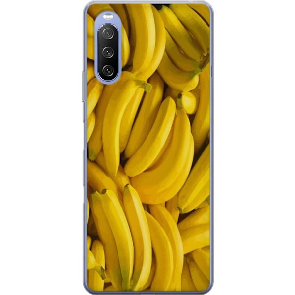 Sony Xperia 10 III Genomskinligt Skal Banana Pattern – lekfullt mönster med gula bananer