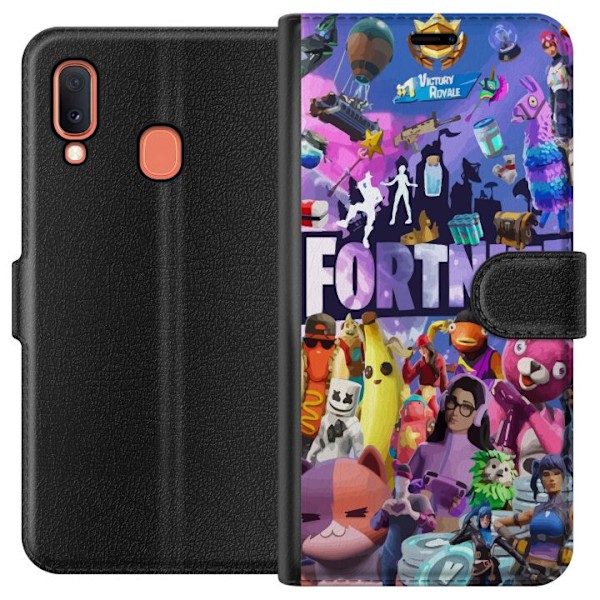 Samsung Galaxy A20e Tegnebogsetui Fortnite Skins Emotes Battle