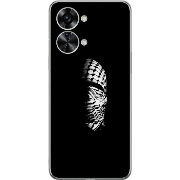 OnePlus Nord 2T Läpinäkyvä kuori Keffiyeh-kuviointi - klassinen palestiinalainen mustavalkoinen shaali, jolla on kulttuurinen merkitys