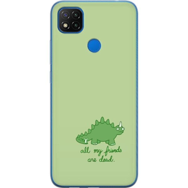 Xiaomi Redmi 9C NFC Genomskinligt Skal Dinosaurier