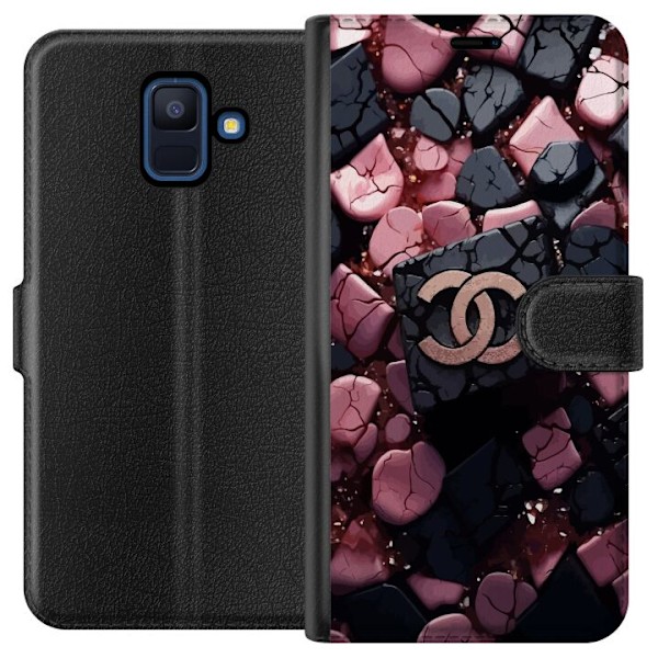 Samsung Galaxy A6 (2018) Lommeboketui Chanel Svart og Rosa