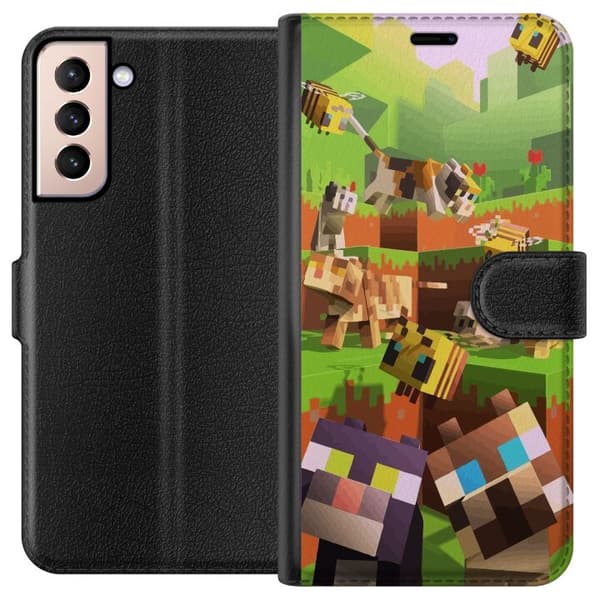 Kompatibelt Plånboksfodral till Samsung Galaxy S21 MineCraft