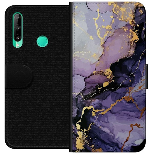 Huawei P40 lite E Lommeboketui Lilla Marmor