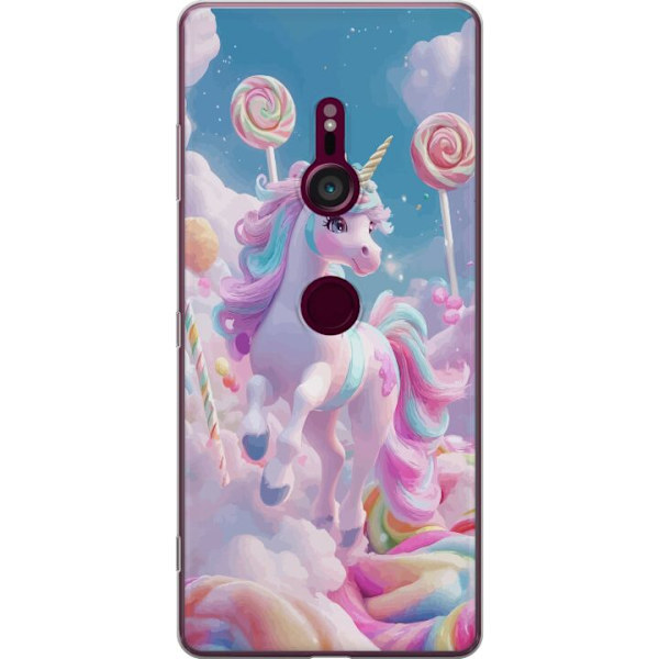 Sony Xperia XZ3 Genomskinligt Skal Enhörning Candy Pastell Kawaii Motiv Söt Populär Färg Grafiskt Trend Barn Motiv Fantasy Art