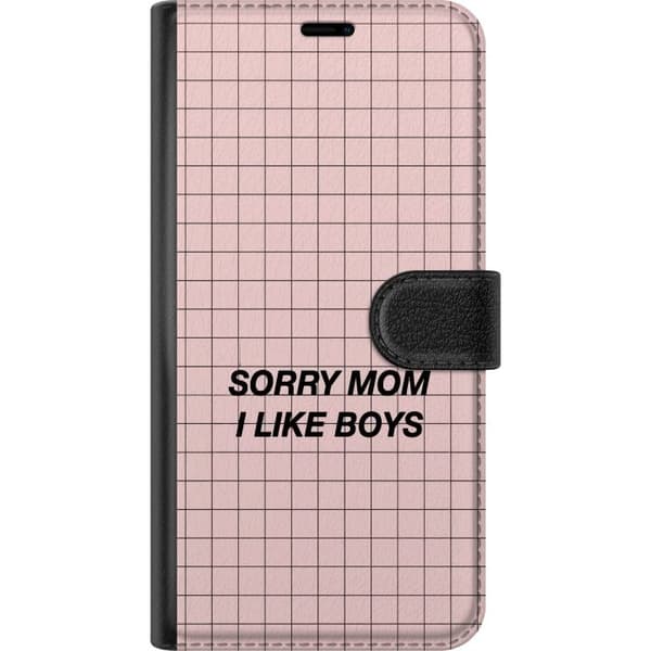 Kompatibelt Plånboksfodral till Apple iPhone 16 Pro Sorry Mom I Like Boys rosa