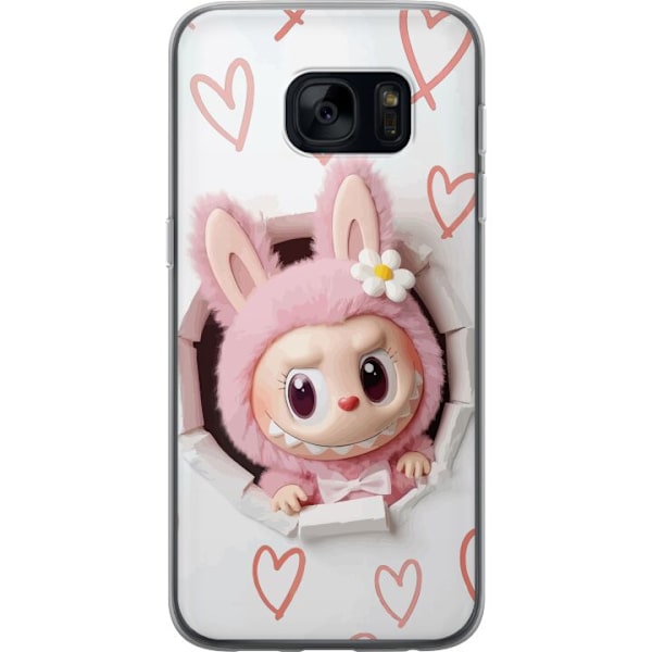 Samsung Galaxy S7 Läpinäkyvä kuori Labubu Sydän Taustakuva Pop Mart Rakkausteema Hahmodesign Suosittu Motiivi Keräilytaideteossarja