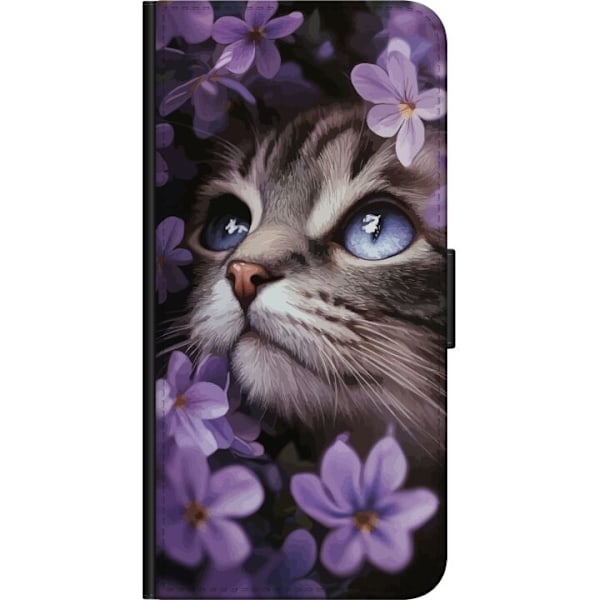 Samsung Galaxy A11 Lommeboketui Katt og blomster