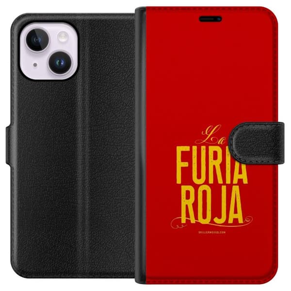 Kompatibelt Plånboksfodral till Apple iPhone 14 Plus La Furia Roja röd