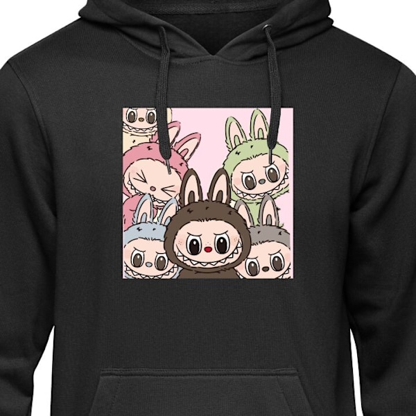 Hoodie til Voksen | Behagelig Hættetrøje Labubu Classics sort XXL