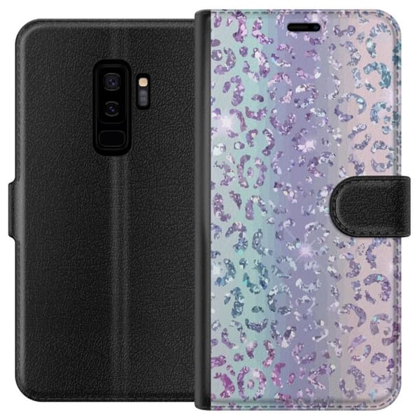 Kompatibel Tegnebogsetui til Samsung Galaxy S9+ Glitter Leopard