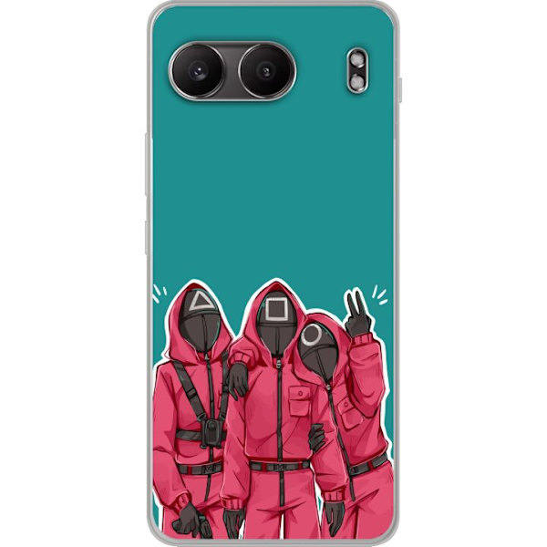 OnePlus Nord 4 Genomskinligt Skal Squid Game Karaktärer Grafisk Design Seriefigurer Populär TV Motiv Asiatisk Stil Spännande Trend