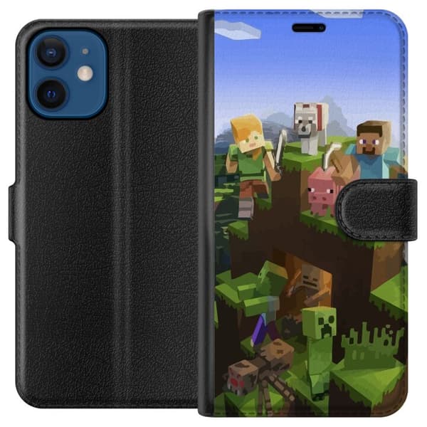 Kompatibel Tegnebogsetui til Apple iPhone 12 mini MineCraft