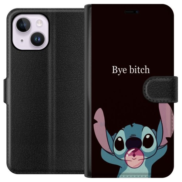 Apple iPhone 15 Plus Plånboksfodral Bye bitch, Stitch