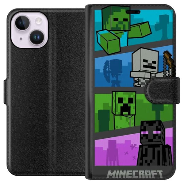 Kompatibelt Plånboksfodral till Apple iPhone 14 Minecraft