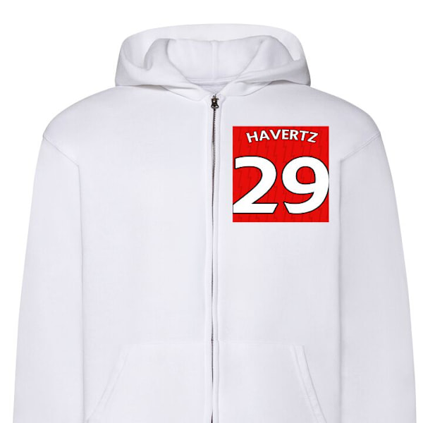 Zip-Hoodie | Huvtröja med Dragkedja för Vuxna HAVERTZ # 29 vit M