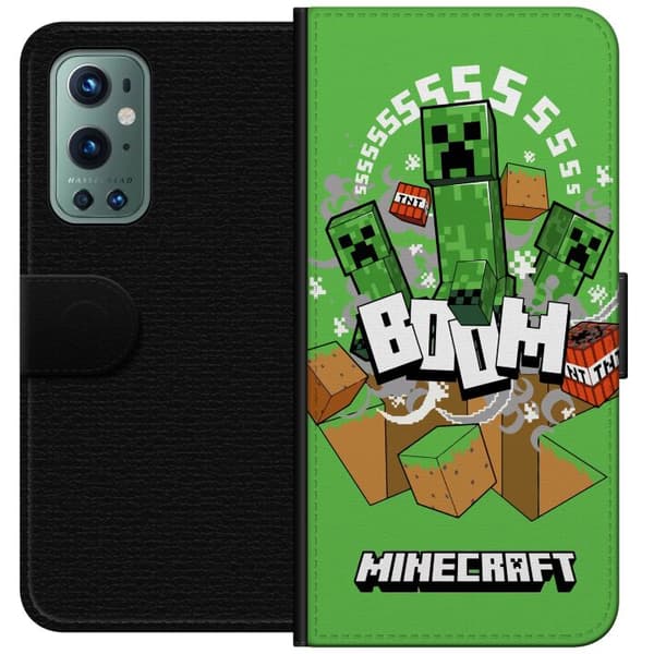 Kompatibel Tegnebogsetui til OnePlus 9 Pro Minecraft Boom
