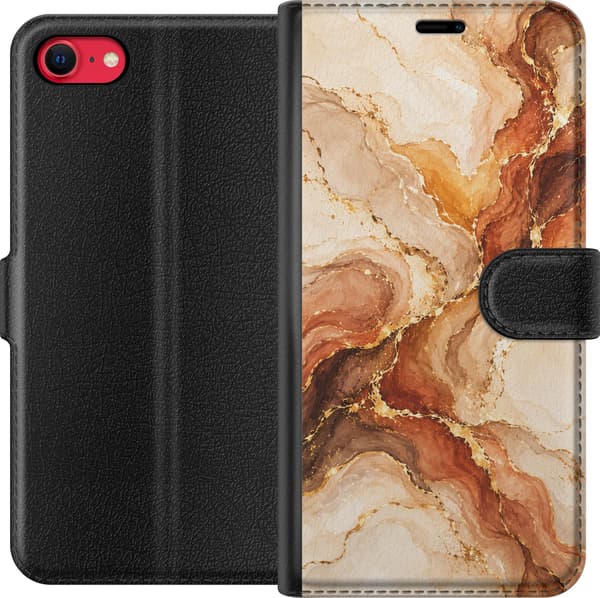 Kompatibel Tegnebogsetui til Apple iPhone 8 Høstagat beige