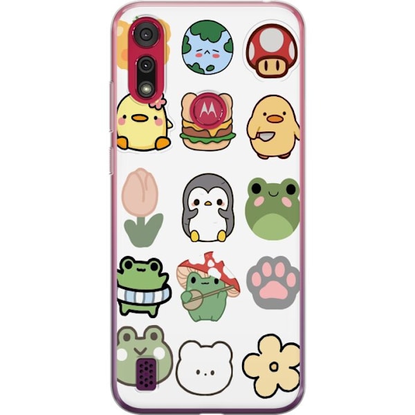 Motorola Moto E6s (2020) Läpinäkyvä kuori Kawaii Friends