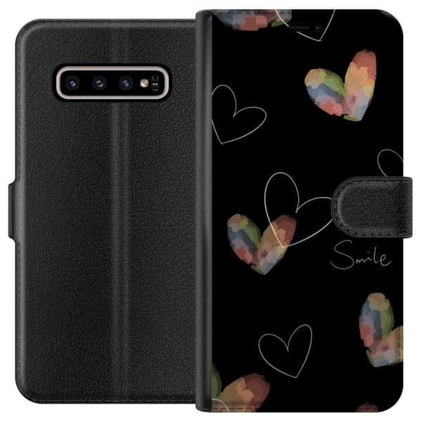Kompatibelt Lommeboketui til Samsung Galaxy S10+ Hjerte