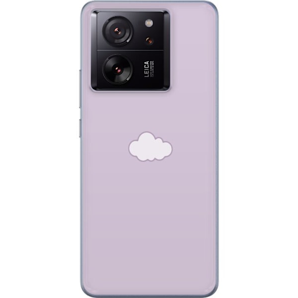 Xiaomi 13T Pro Genomskinligt Skal Lila Moln – minimalistiskt moln på lila bakgrund