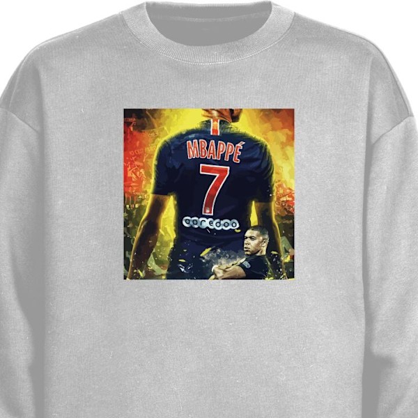 Sweatshirt for Voksen | Klassisk Collegegenser Kylian Mbappé grå M