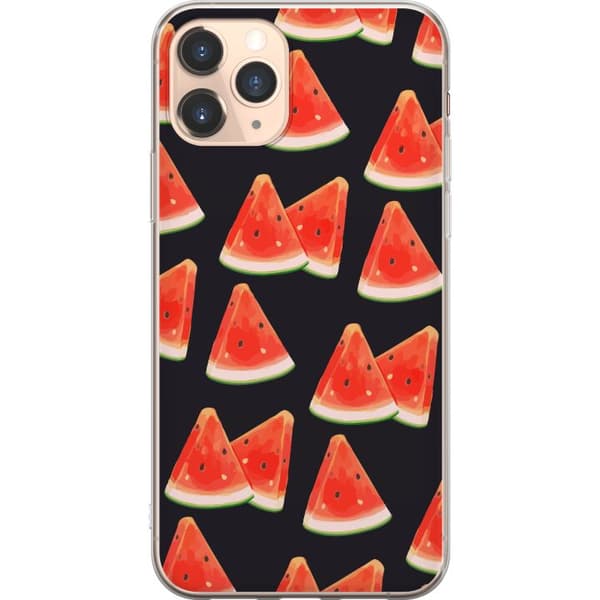 Kompatibelt Mobilskal till Apple iPhone 11 Pro Watermelon pattern summer fruit slices vattenmelon sommar mönster mörk bakgrund