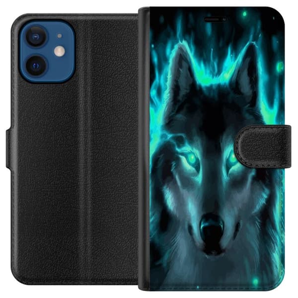 Kompatibel Tegnebogsetui til Apple iPhone 12 Ulve