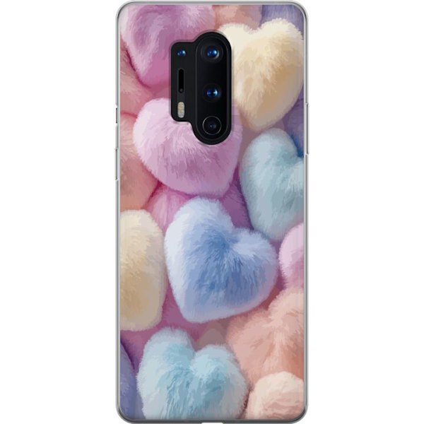 OnePlus 8 Pro Genomskinligt Skal Hjärtan Kärlek Grafisk Design Romantiskt Motiv Populärt Symbol Grafiskt Mönster Dekoration